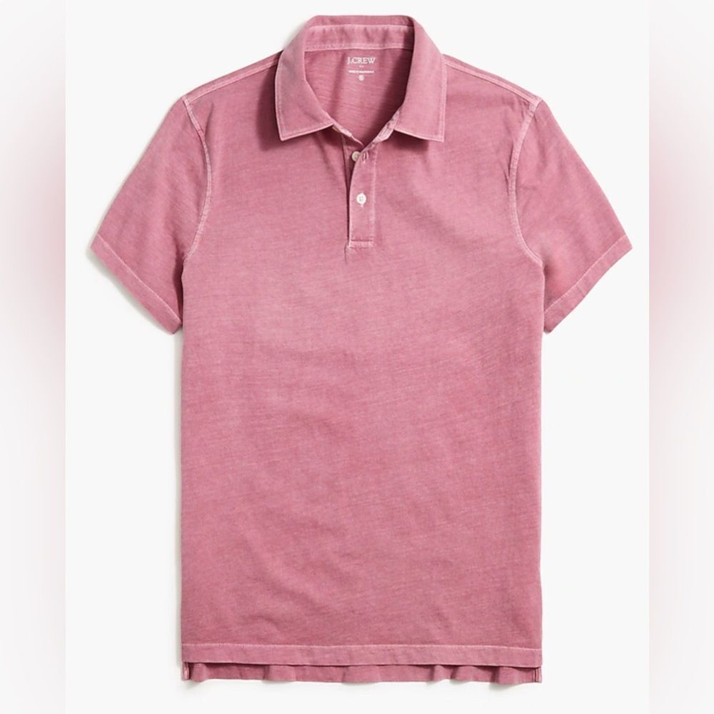 J. Crew Factory Garment-dyed polo shirt • size medium• CJ047 • Faded Wine